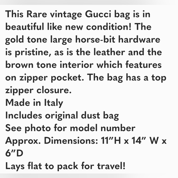 Authentic Vintage Gucci Creole Horsebit shoulder bag excellent condition (Bone) - Picture 9 of 9